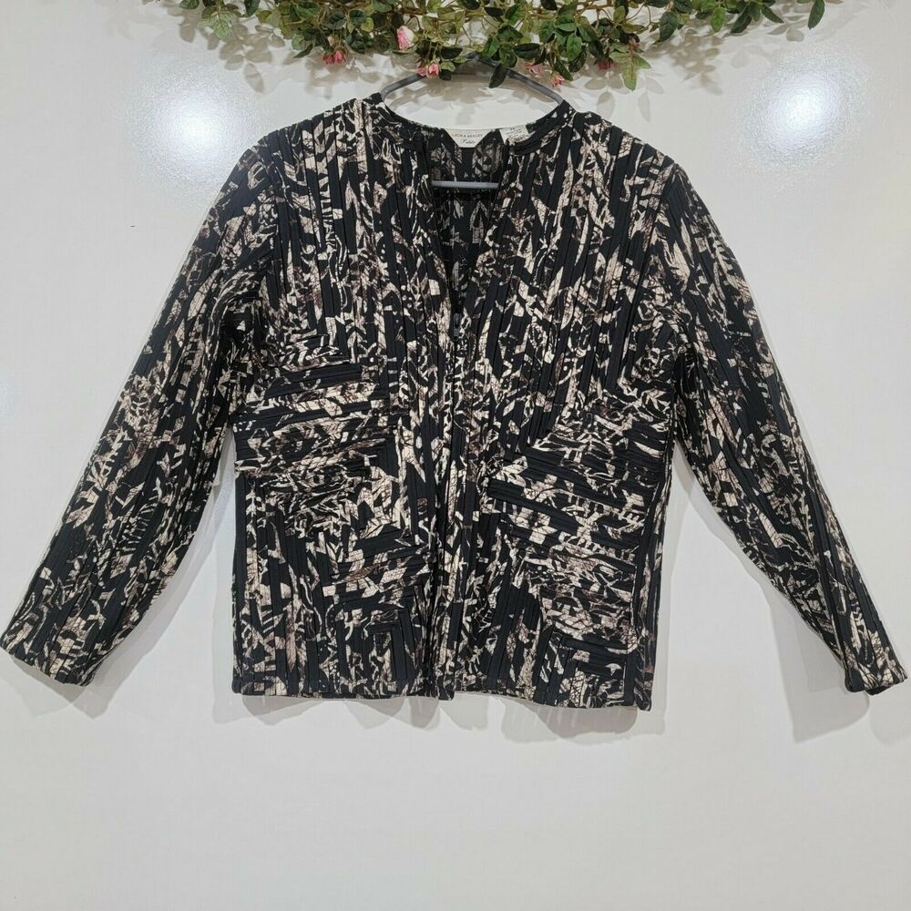 Laura Ashley Petite Small Cotton Sheer Mesh Front Jacket Artsy Maximalist Career